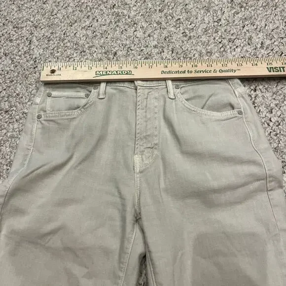 Mother The Insider Ankle Fray Jeans Sz 25 Chalk It Up Denim Casual Ivory - Picture 6 of 10